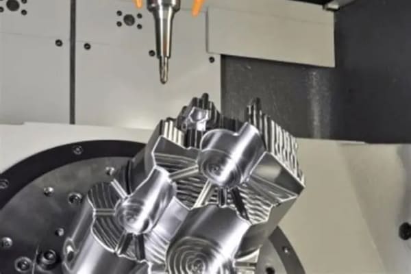 5軸マシニングセンターの稼働風景